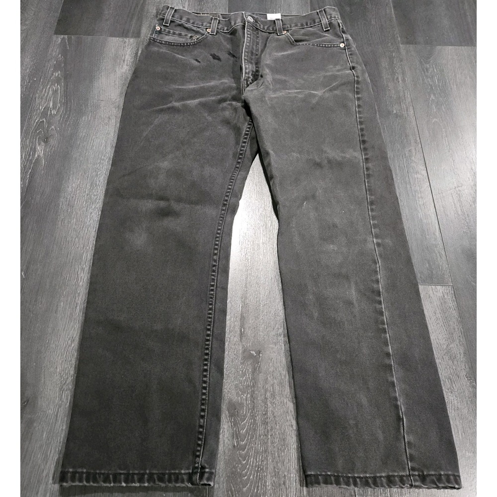 Vintage Levis 505 Jeans Men 36x30 Black Faded Paint Y2K Grunge Straight Leg